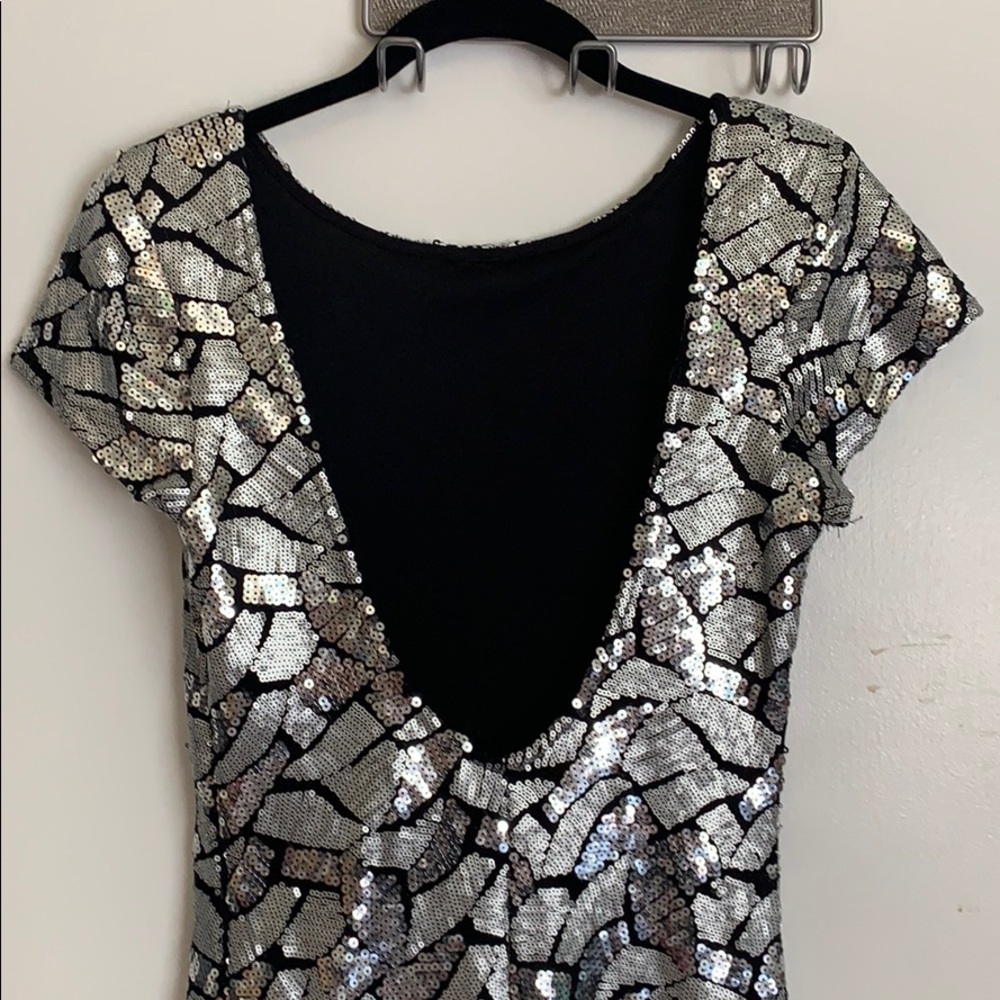 Sequin Silver Gown - image 3